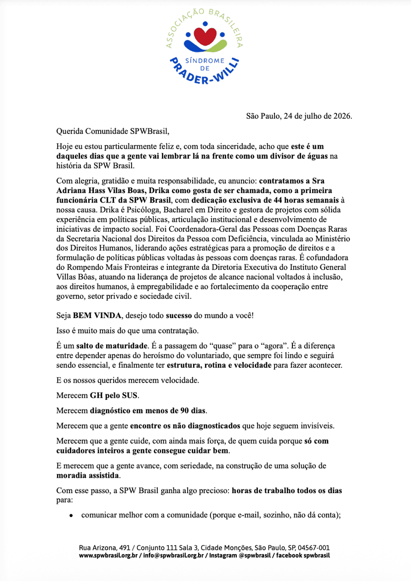 Carta Aberta SPWBrasil